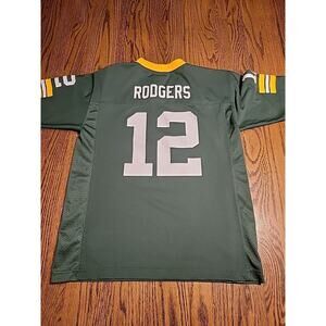 Aaron Rodgers Green bay Packers NFL Football Jersey #12 Youth Large 14-16 Boys